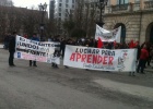La manifestación de estudiantes partió de la Plaza del CID.